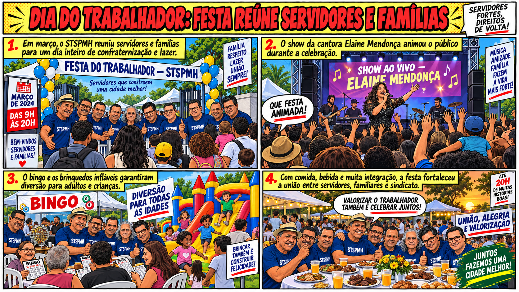 Dia do Trabalhador: sindicato celebra a data com festa para servidores e famílias