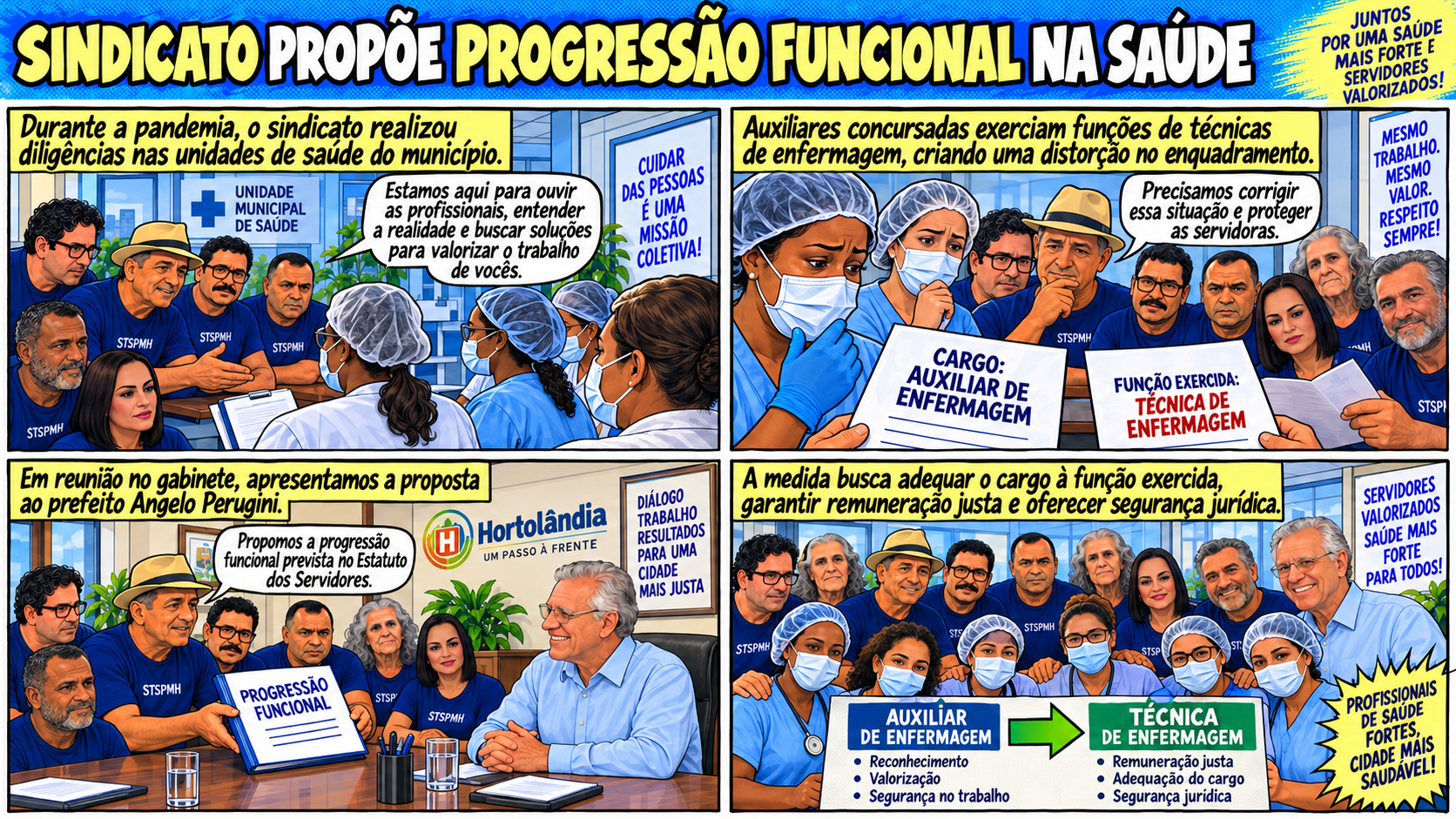 Sindicato aponta irregularidade em unidades de saúde e propõe progressão funcional para corrigir distorção