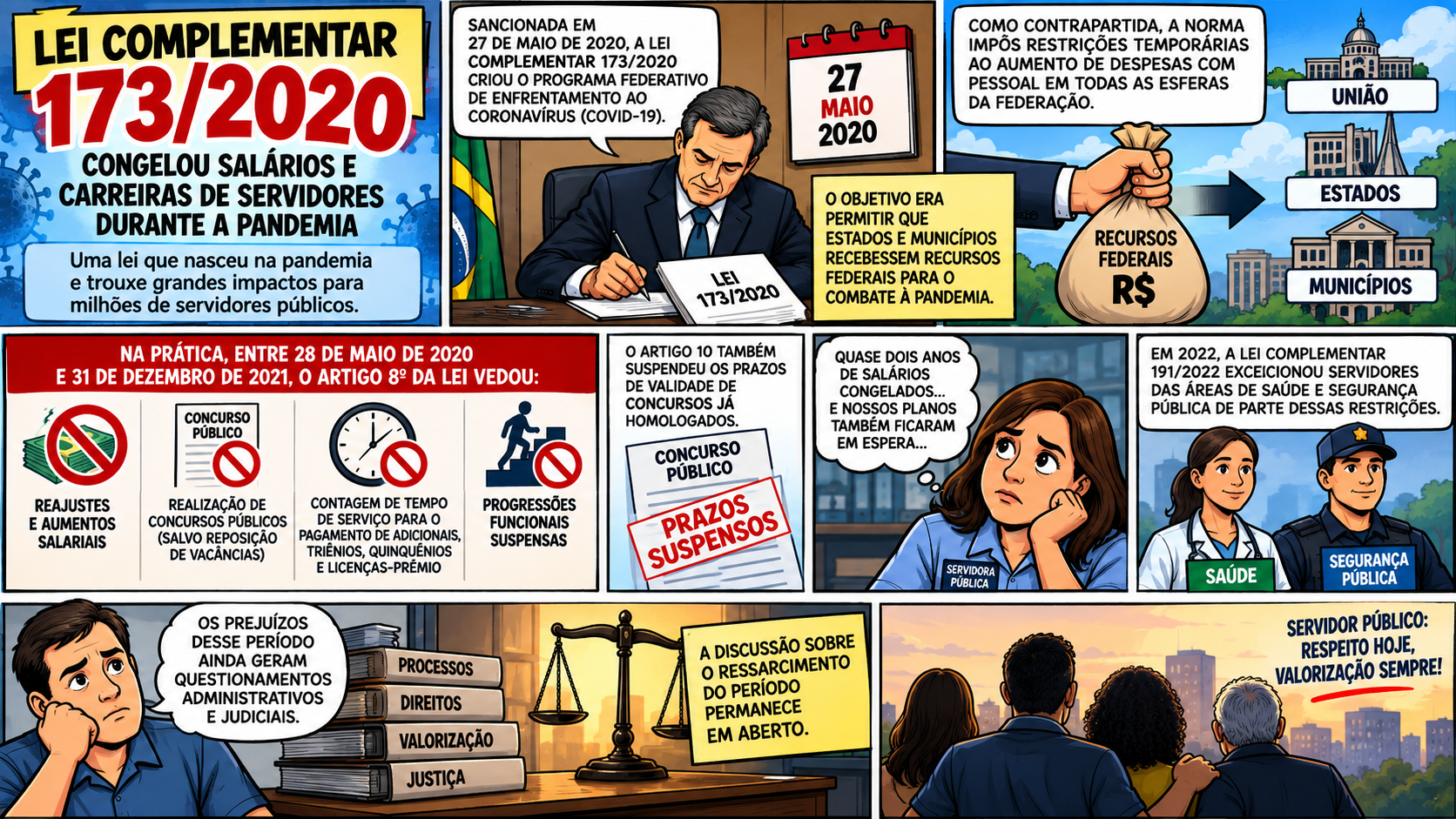Lei Complementar 173/2020 congelou salários e carreiras de servidores durante a pandemia